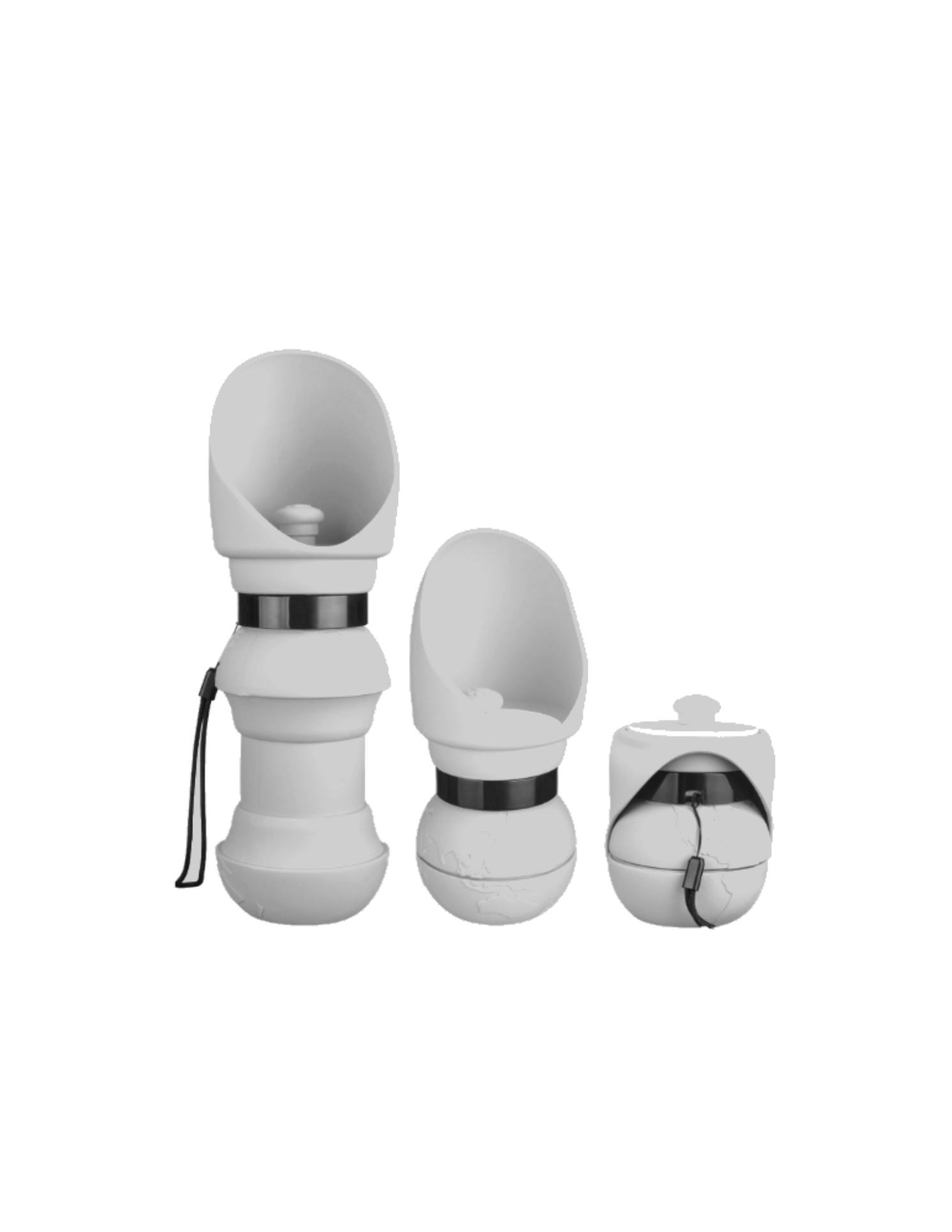 Collapsible Water Bottle — Grey